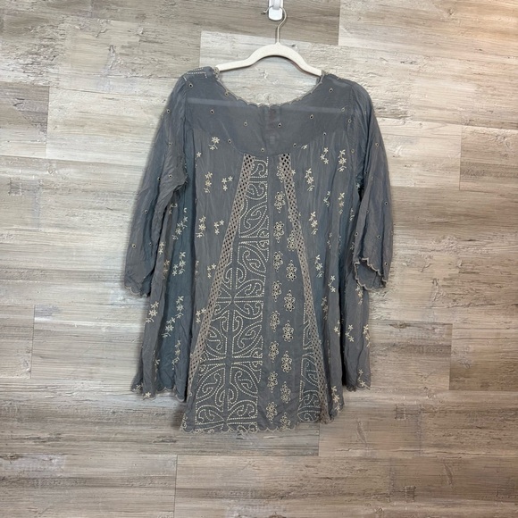 Johnny Was Charcoal Embroidered Blouse - Picture 3 of 7